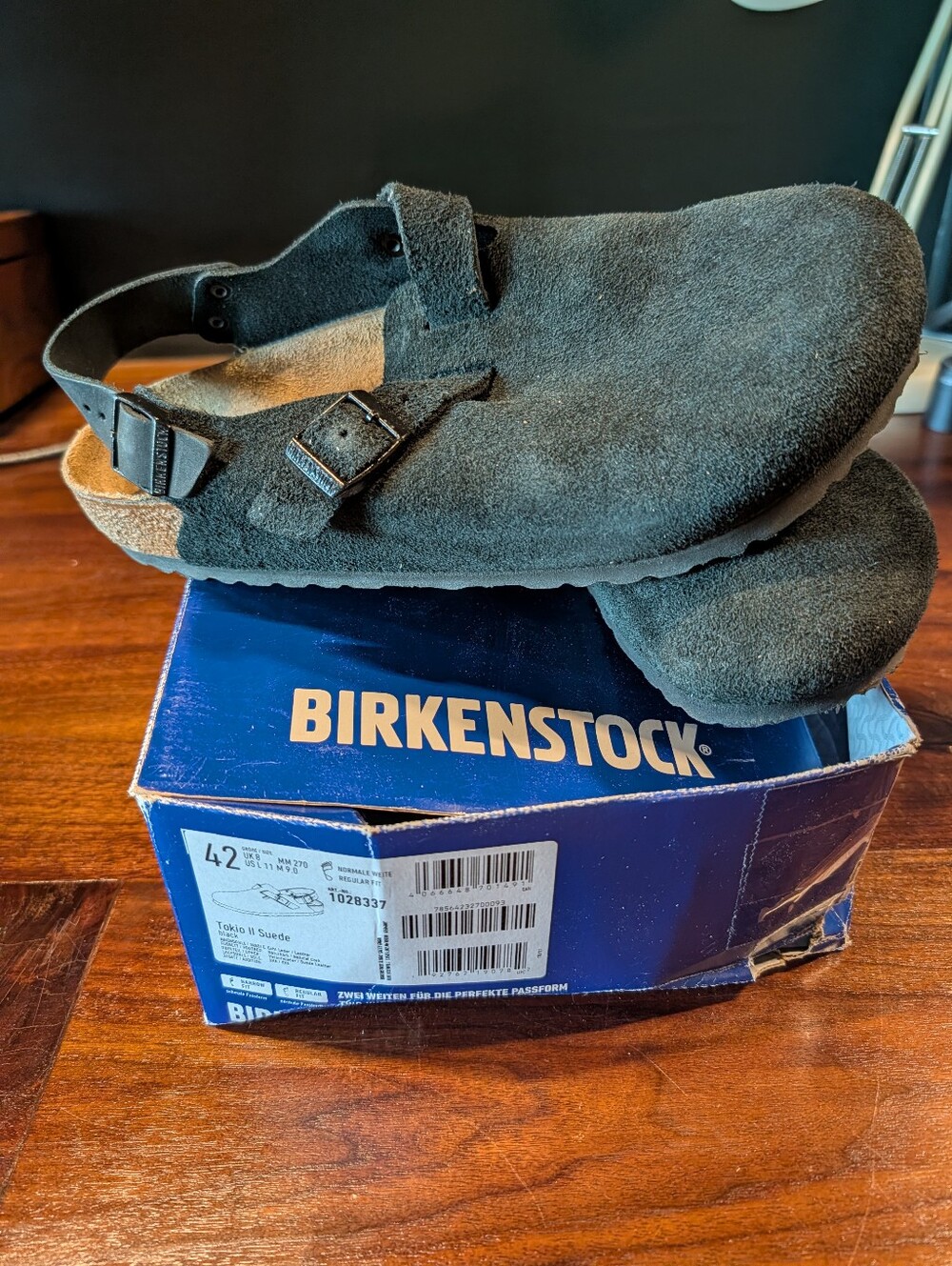 Birkenstock Black Leather Tokio Clog - Men’s 42